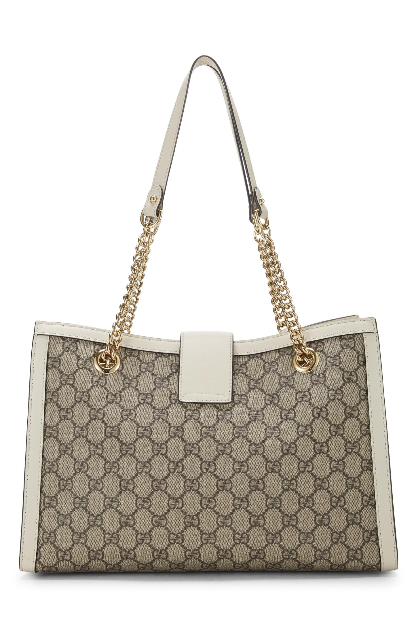 Gucci, Cream Original GG Supreme Canvas Padlock Tote Medium, White