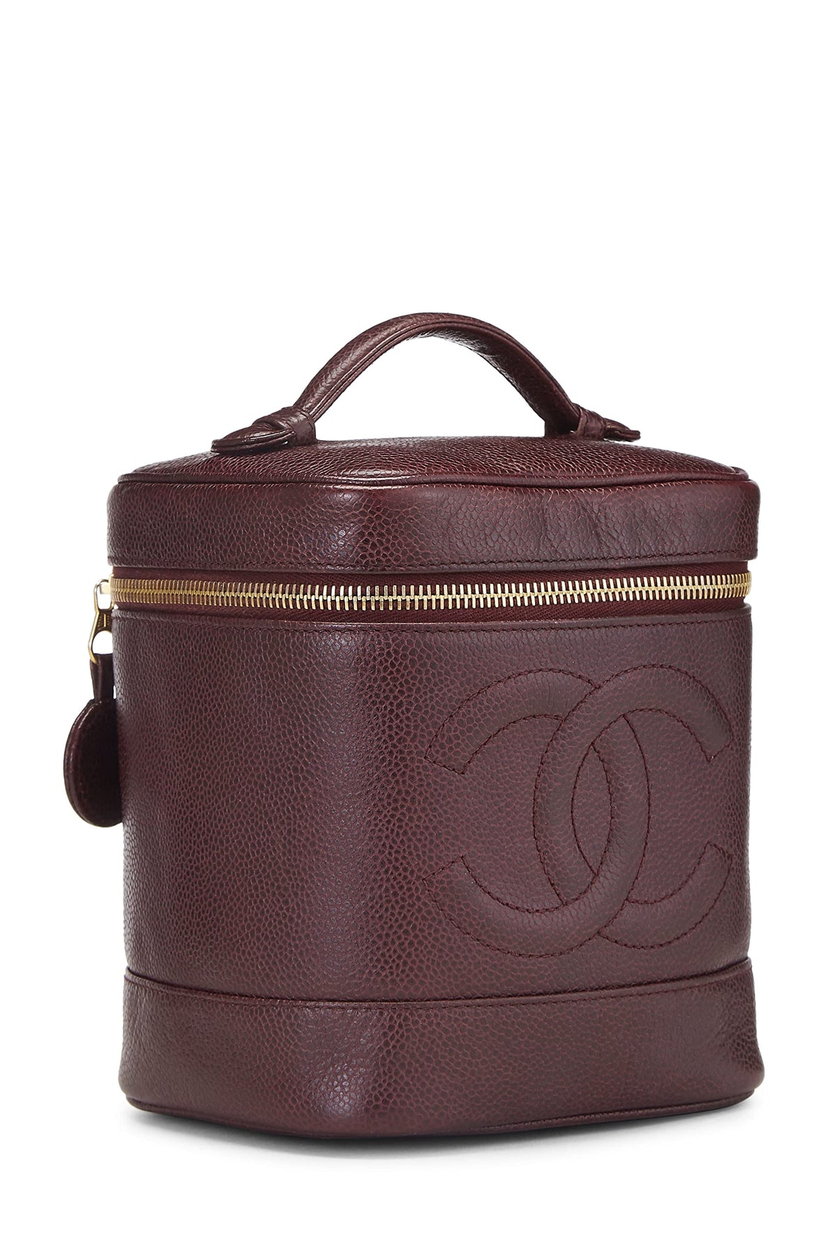 Chanel,  Burgundy Caviar Timeless Vanity, Burgundy