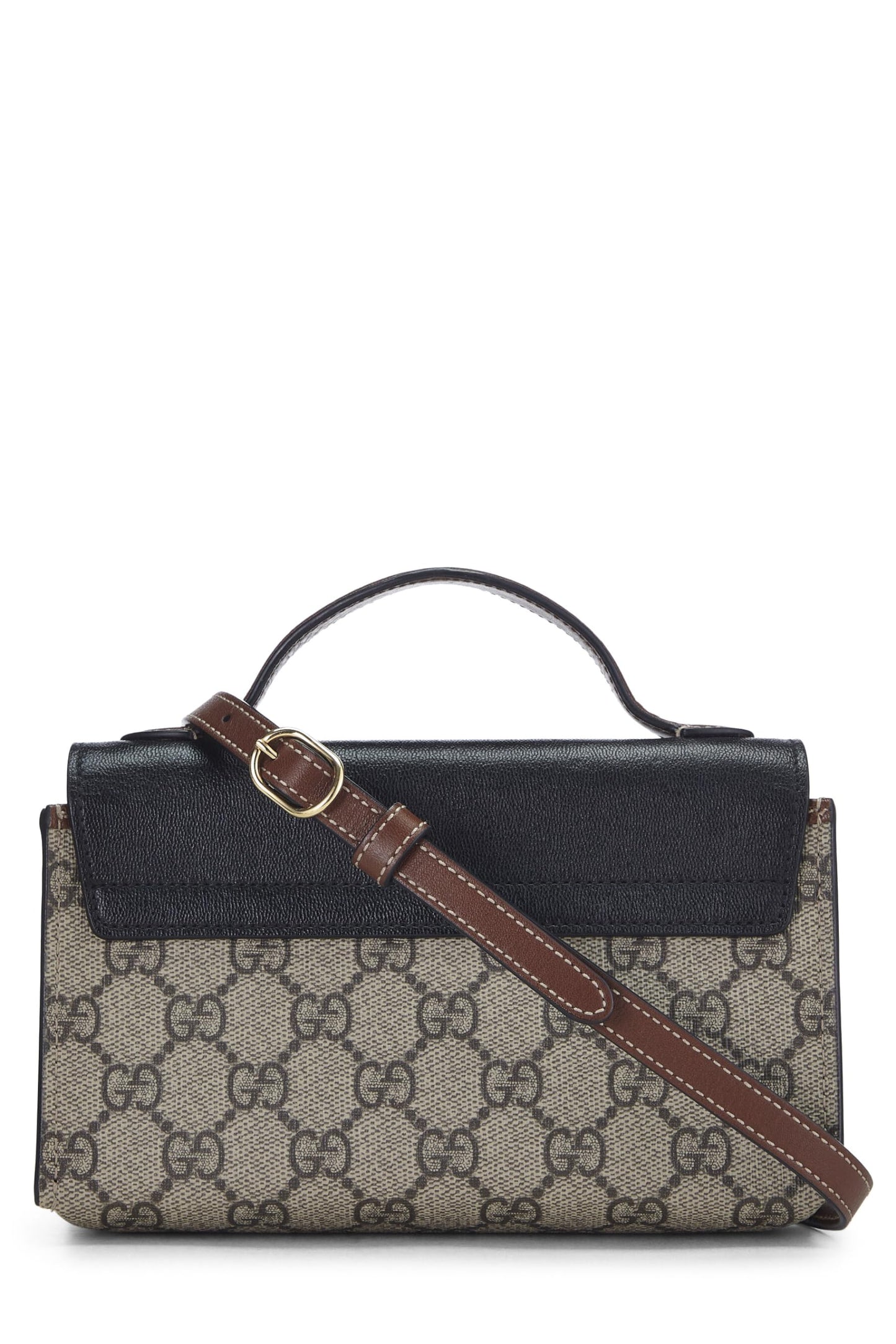 Gucci, Black Original GG Supreme Canvas Padlock Top Handle Bag Mini, Black