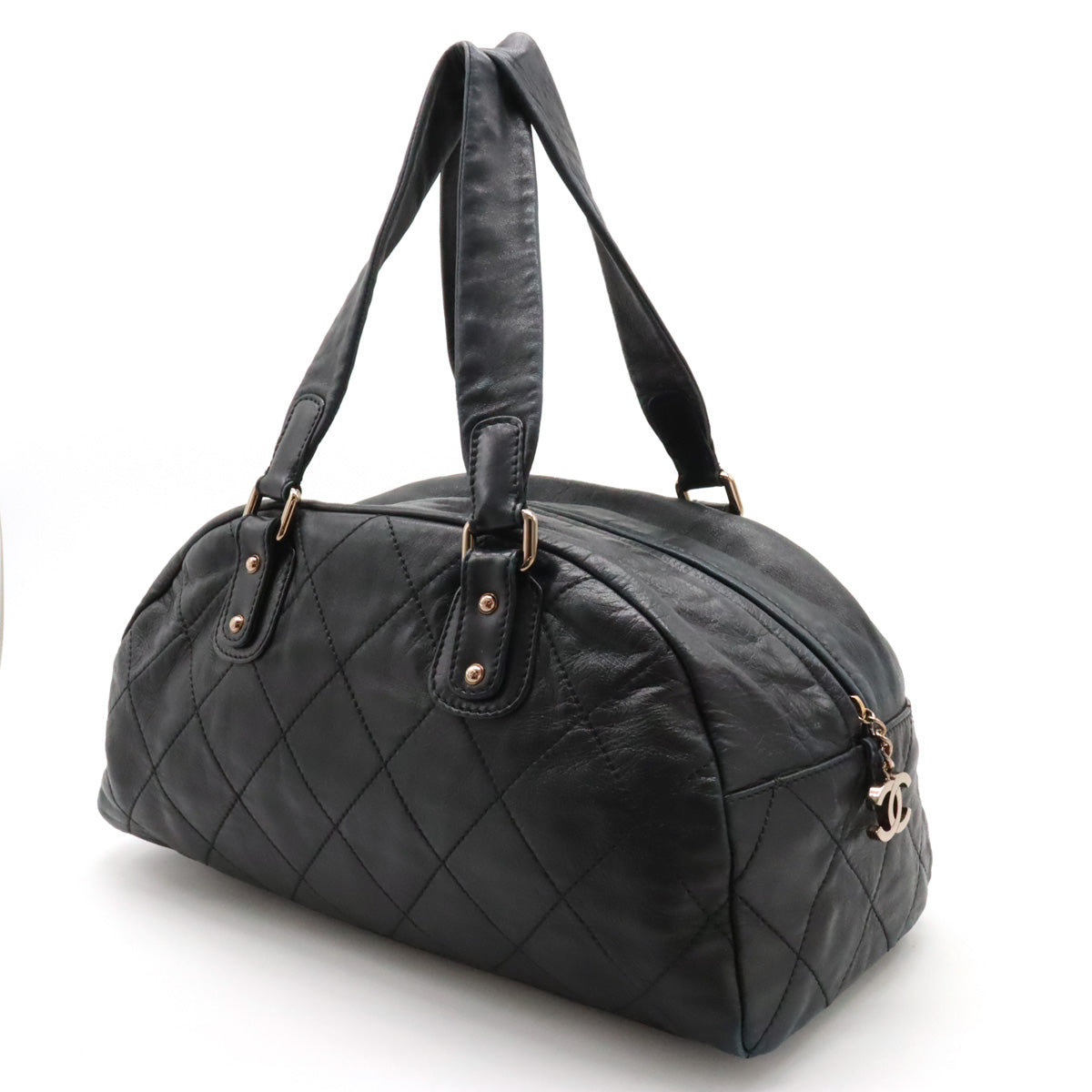 Chanel Chanel Cocomark Mini Boston  Bag Shoulder  Shoulder Tooth Black Black Black Blumin
