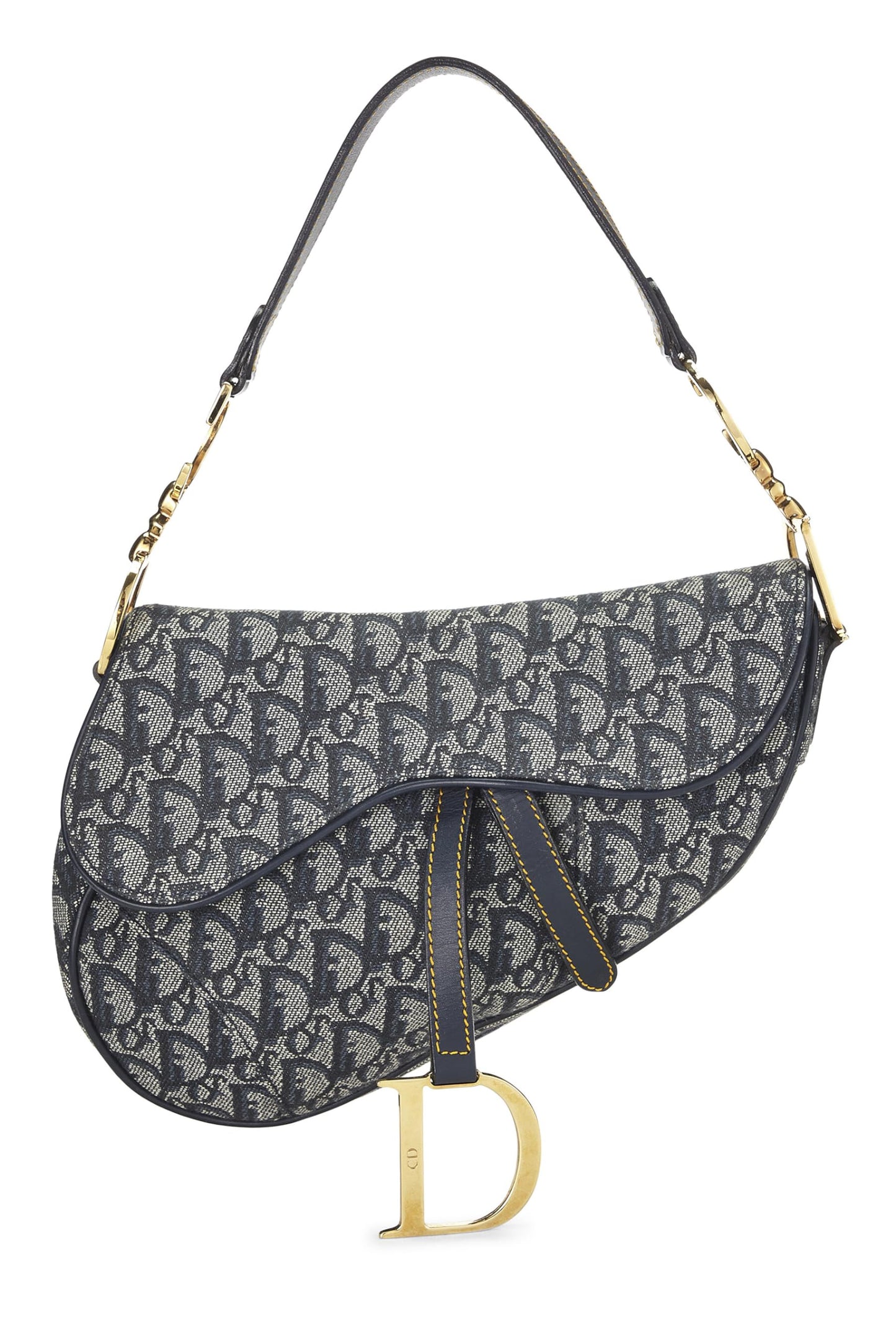 Dior,  Navy Trotter Canvas Saddle Bag, Navy