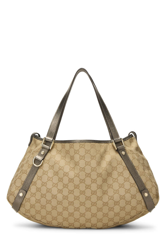 Gucci, Grey Original GG Canvas Abbey Tote, Grey