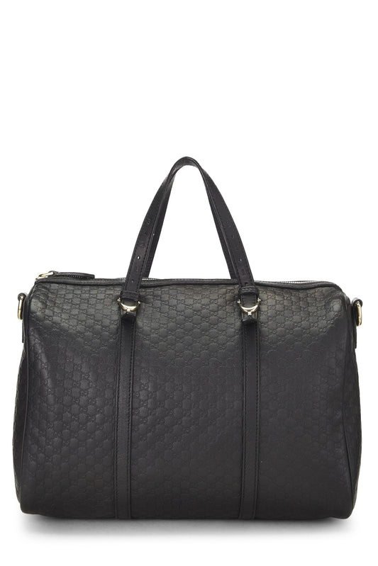 Gucci, Black Microguccissima Leather Boston Bag, Black