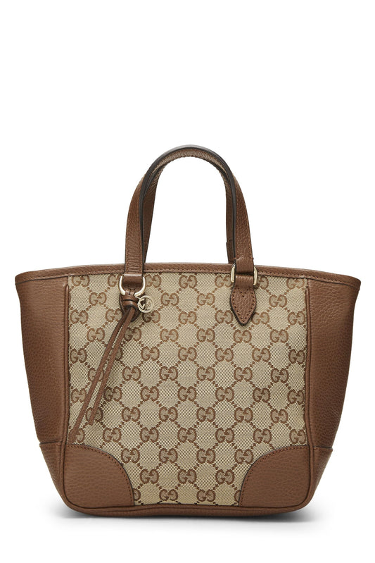 Gucci, Brown Original GG Canvas Bree Top Handle Tote, Brown