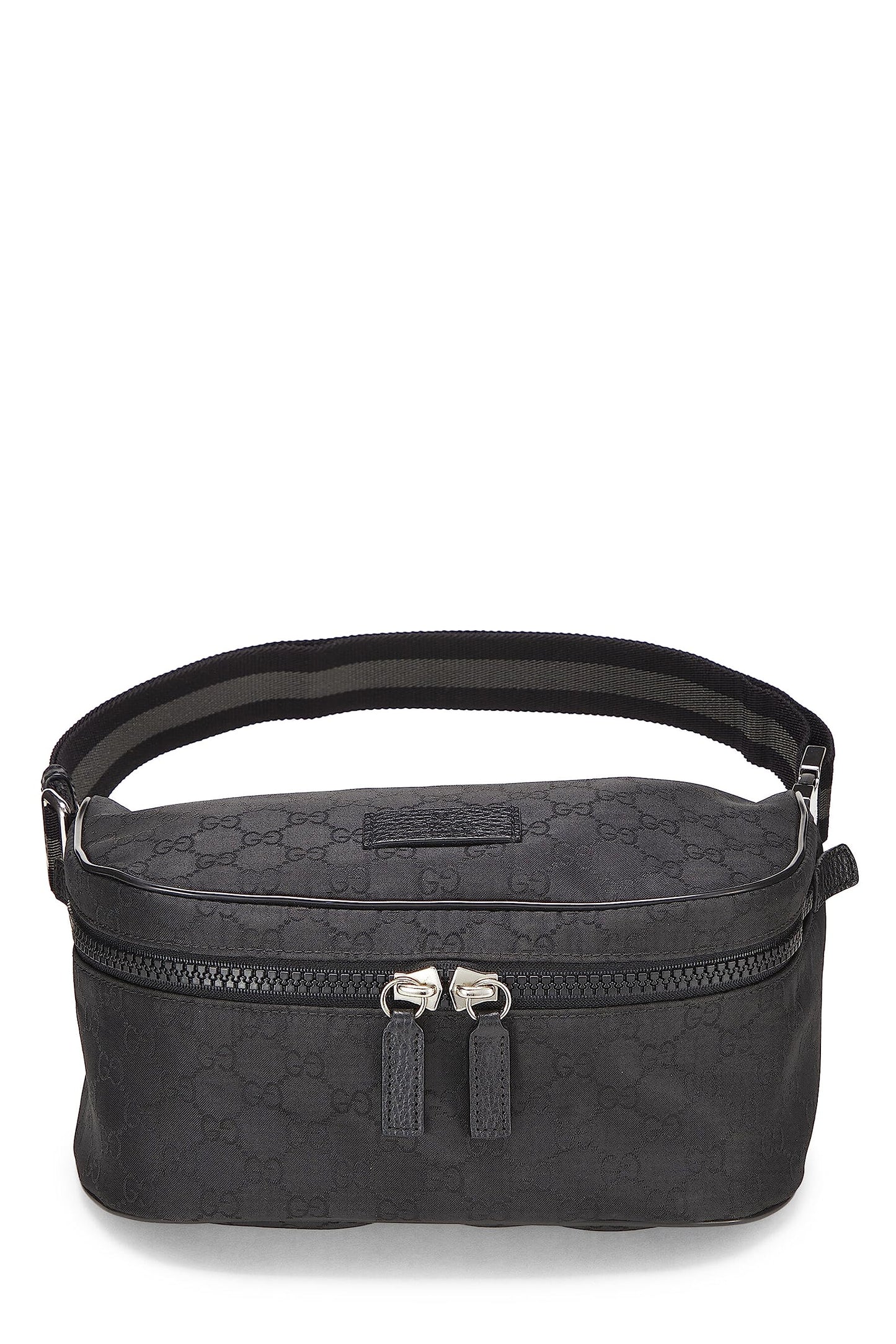 Gucci, Black Nylon GG Waist Pouch, Black