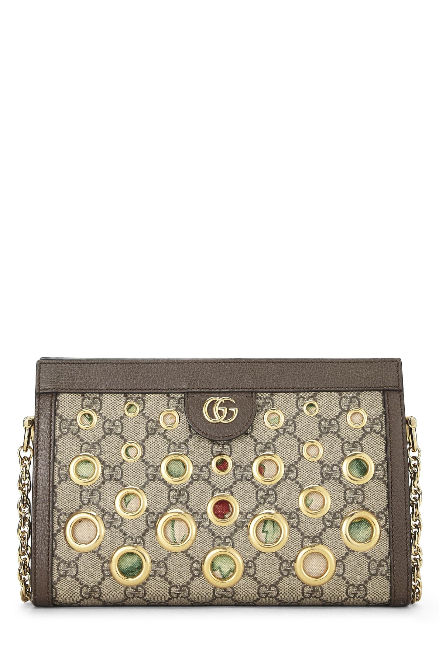 Gucci, Original GG Supreme Canvas Ophidia Grommet Shoulder Bag Small, Brown