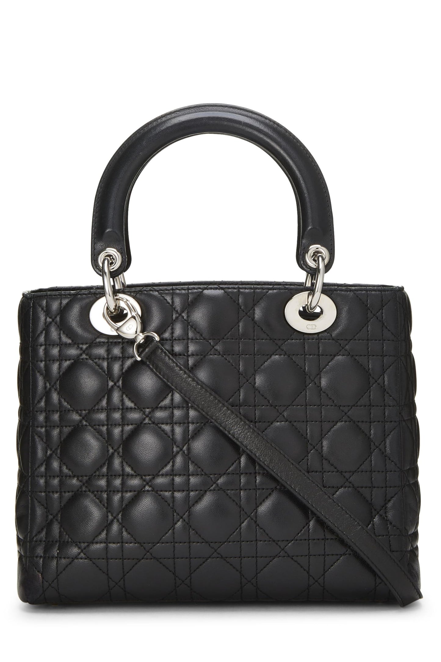 Dior,  Black Cannage Quilted Lambskin Lady Dior Medium, Black