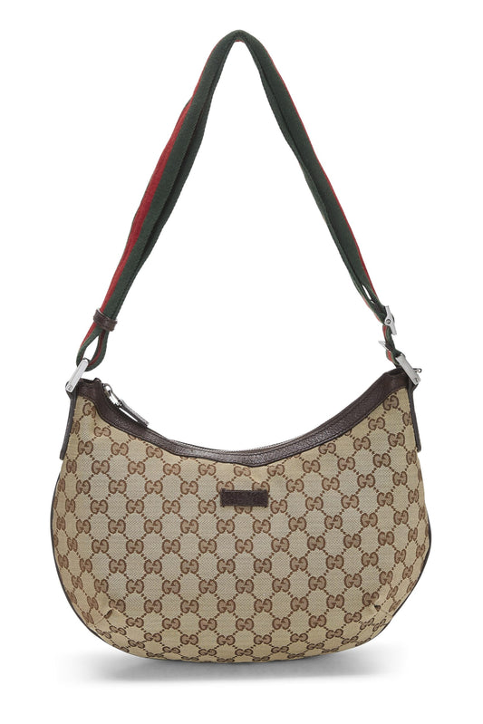 Gucci, Original GG Canvas Web Round Messenger, Brown