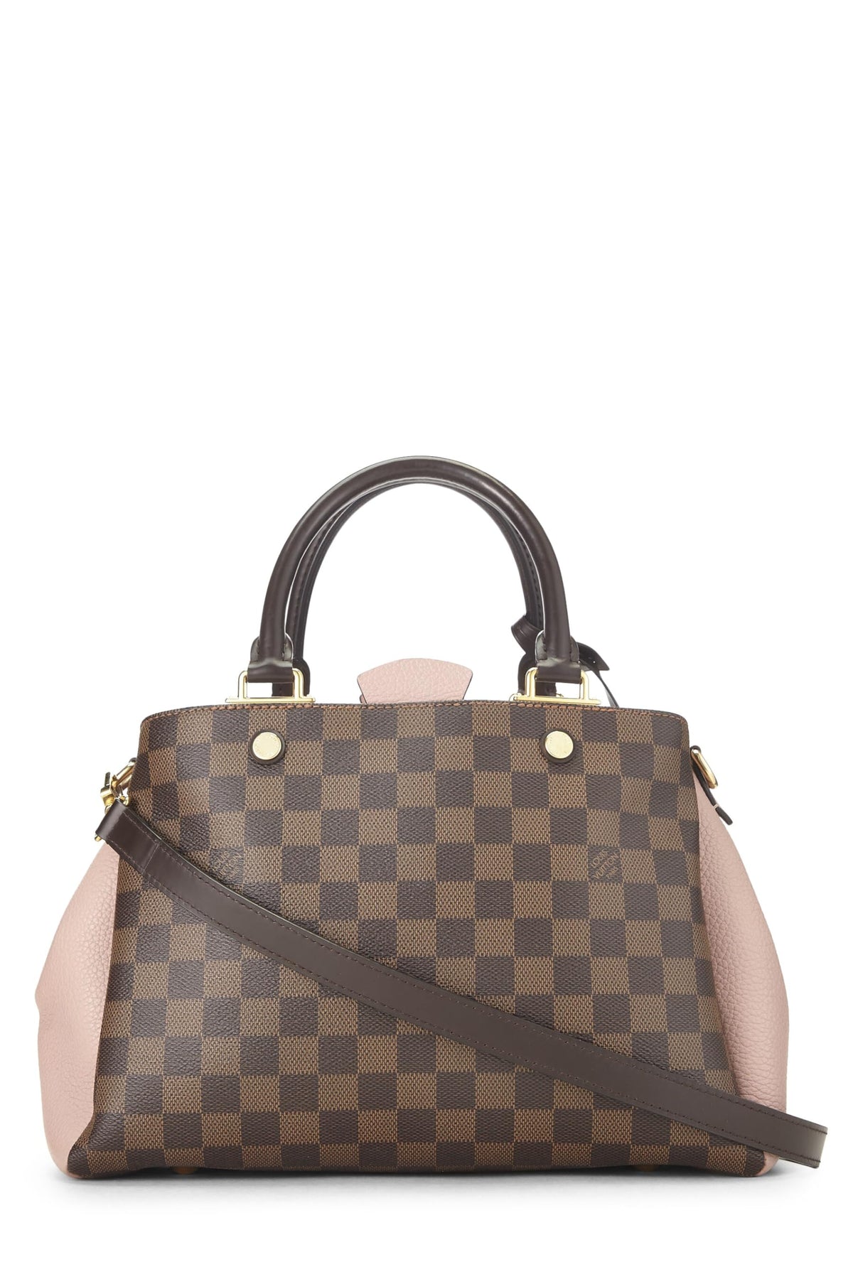 Louis Vuitton,  Damier Ebene Canvas & Pink Leather Brittany, Pink