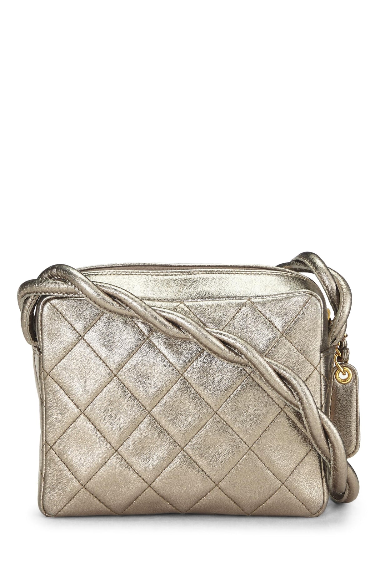 Chanel,  Metallic Gold Quilted Lambskin Shoulder Bag Mini, Gold