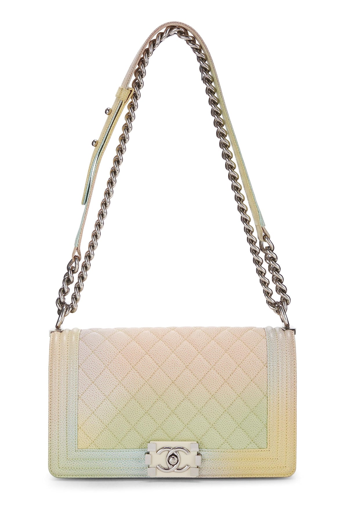 Chanel,  Rainbow Quilted Caviar Boy Bag Medium, Multi