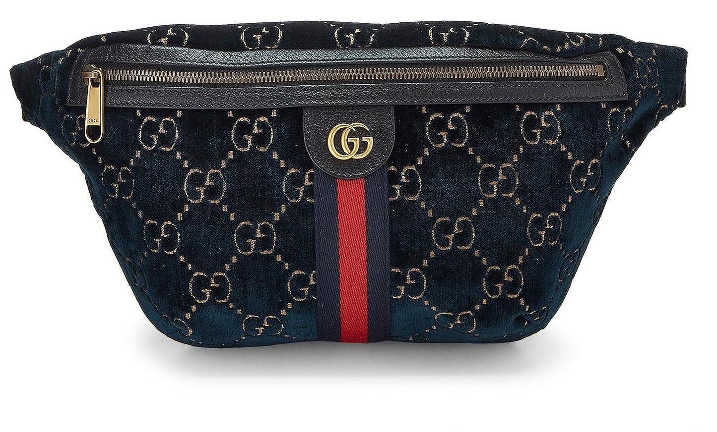 Gucci, Navy GG Velvet Web Belt Bag, Navy