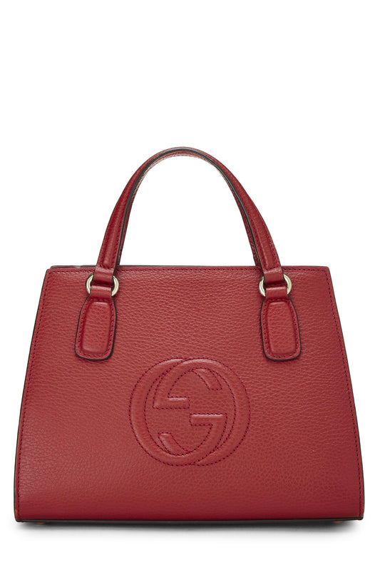 Gucci, Red Grained Leather Soho Handbag, Red