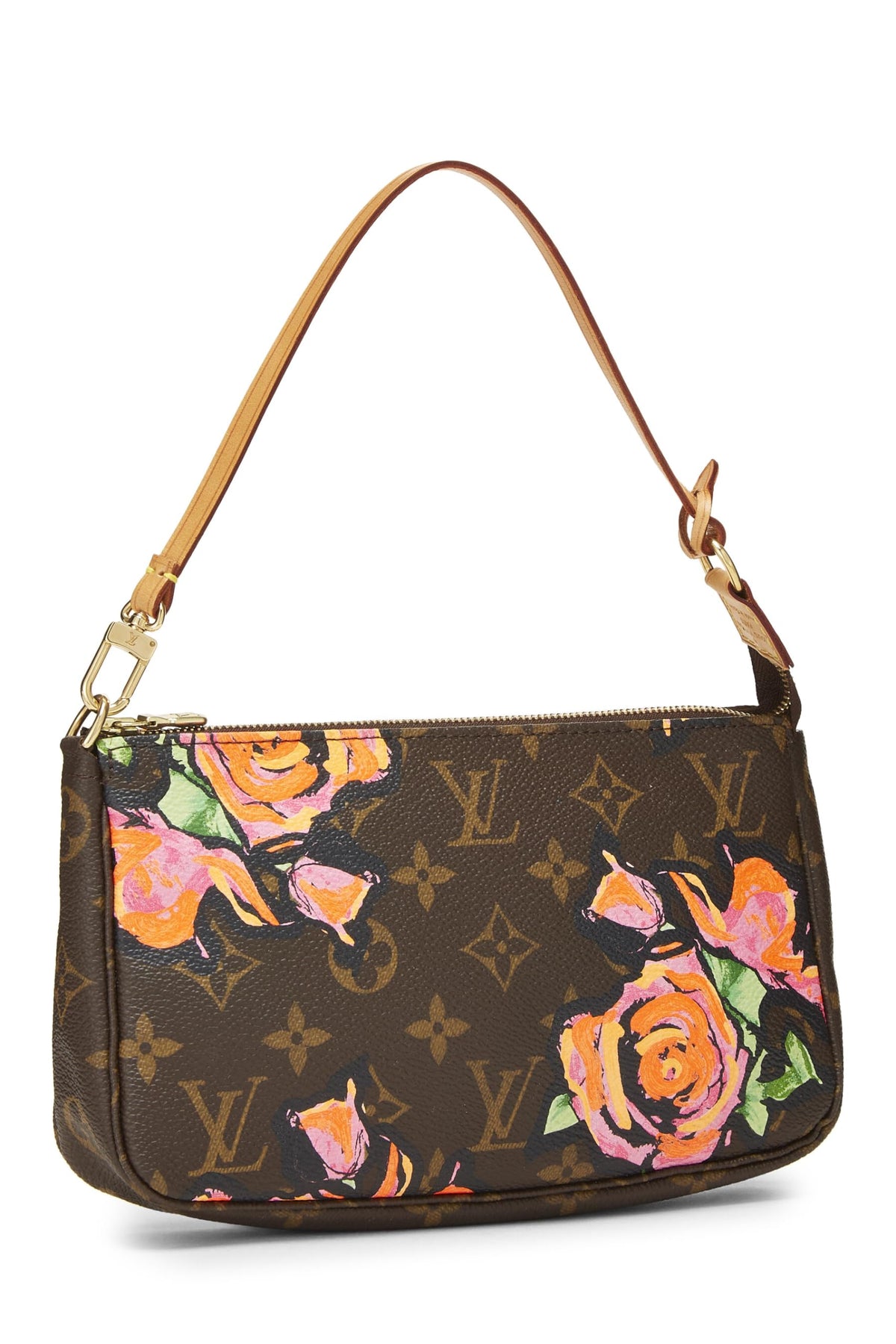 Louis Vuitton,  Stephen Sprouse x Louis Vuitton Monogram Roses Pochette Accessoires, Brown