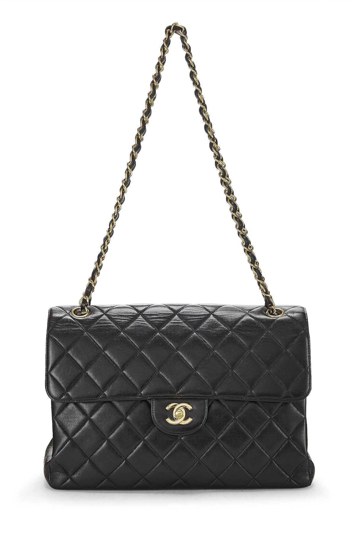 Chanel,  Black Quilted Lambskin Double Sided Classic Flap Jumbo, Black