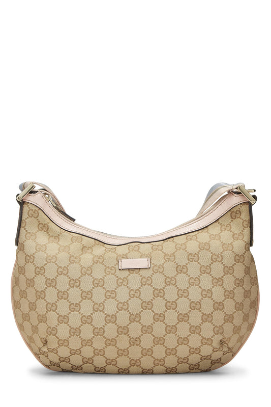 Gucci, Original GG Canvas Web Round Messenger, Pink