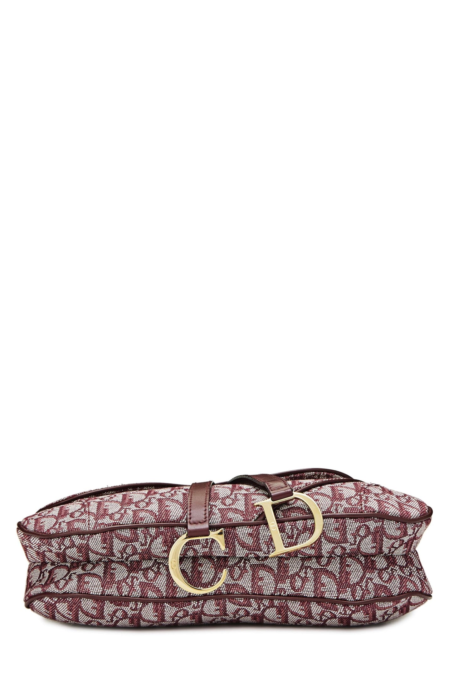 Dior,  Burgundy Trotter Canvas Double Saddle Bag, Burgundy