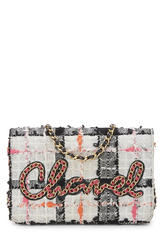 Chanel,  Multicolor Plaid Tweed Wallet on Chain (WOC), Multi