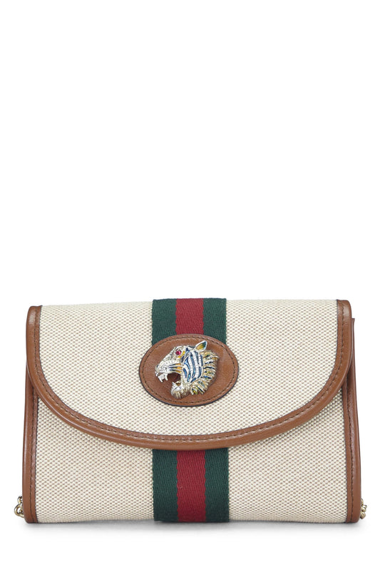 Gucci, Brown Canvas Rajah Crossbody Bag Mini, Brown