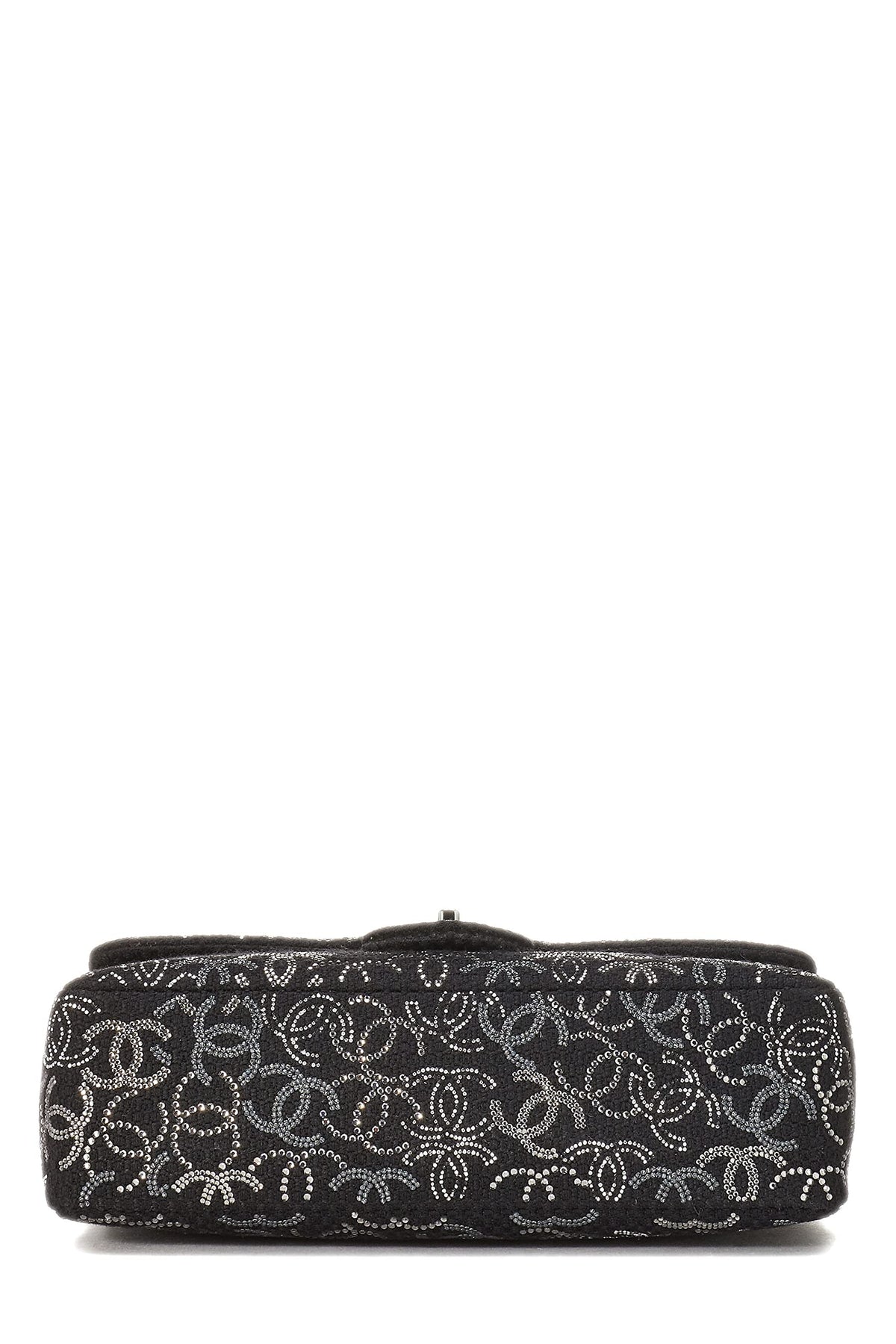 Chanel,  Paris-Shanghai Black Tweed Crystal 'CC' Half Flap Jumbo, Black