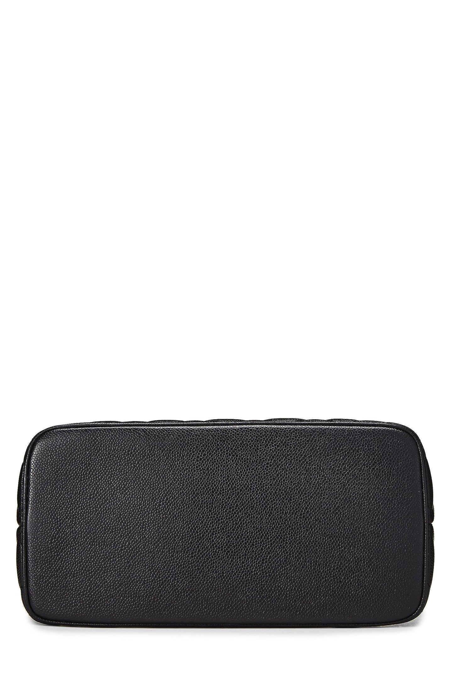 Chanel,  Black Quilted Caviar Medallion Tote, Black