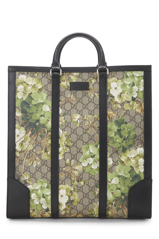 Gucci, Green GG Supreme Coated Canvas Blooms Tote Large, Green