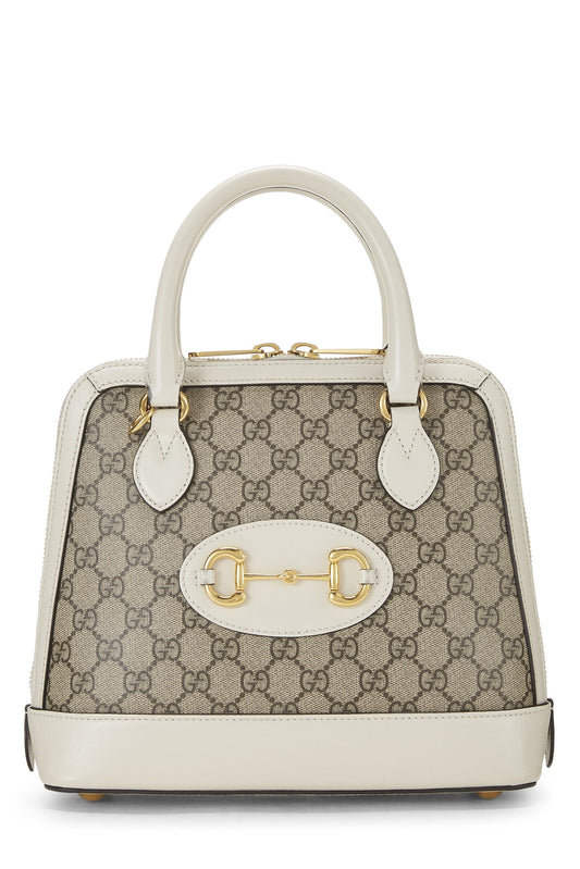 Gucci, White Original GG Supreme Canvas Horsebit Handbag Small, White