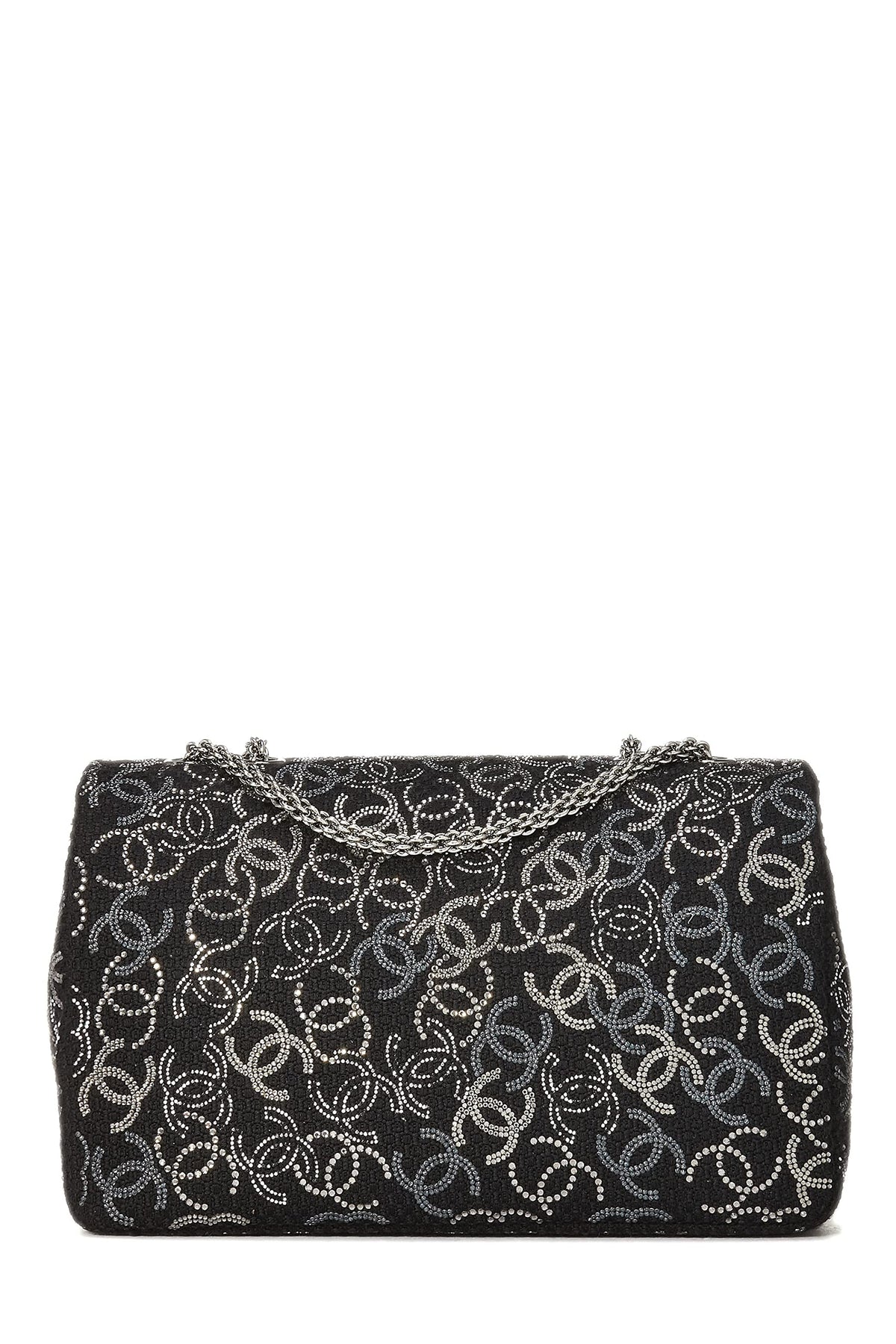 Chanel,  Paris-Shanghai Black Tweed Crystal 'CC' Half Flap Jumbo, Black