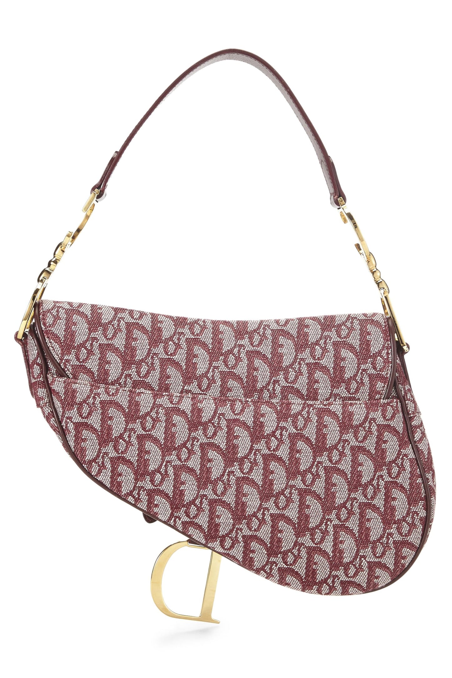 Dior,  Burgundy Trotter Canvas Saddle Bag, Burgundy