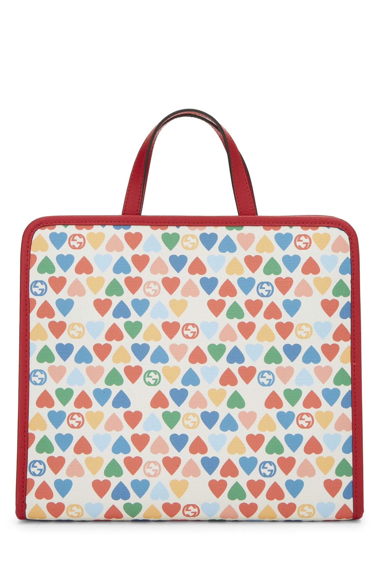 Gucci, Multicolored Heart Coated Canvas Kids Tote, Multi