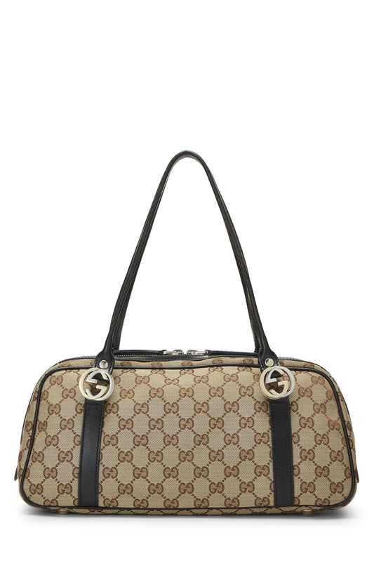 Gucci, Black Original GG Canvas Twins Boston Bag, Black