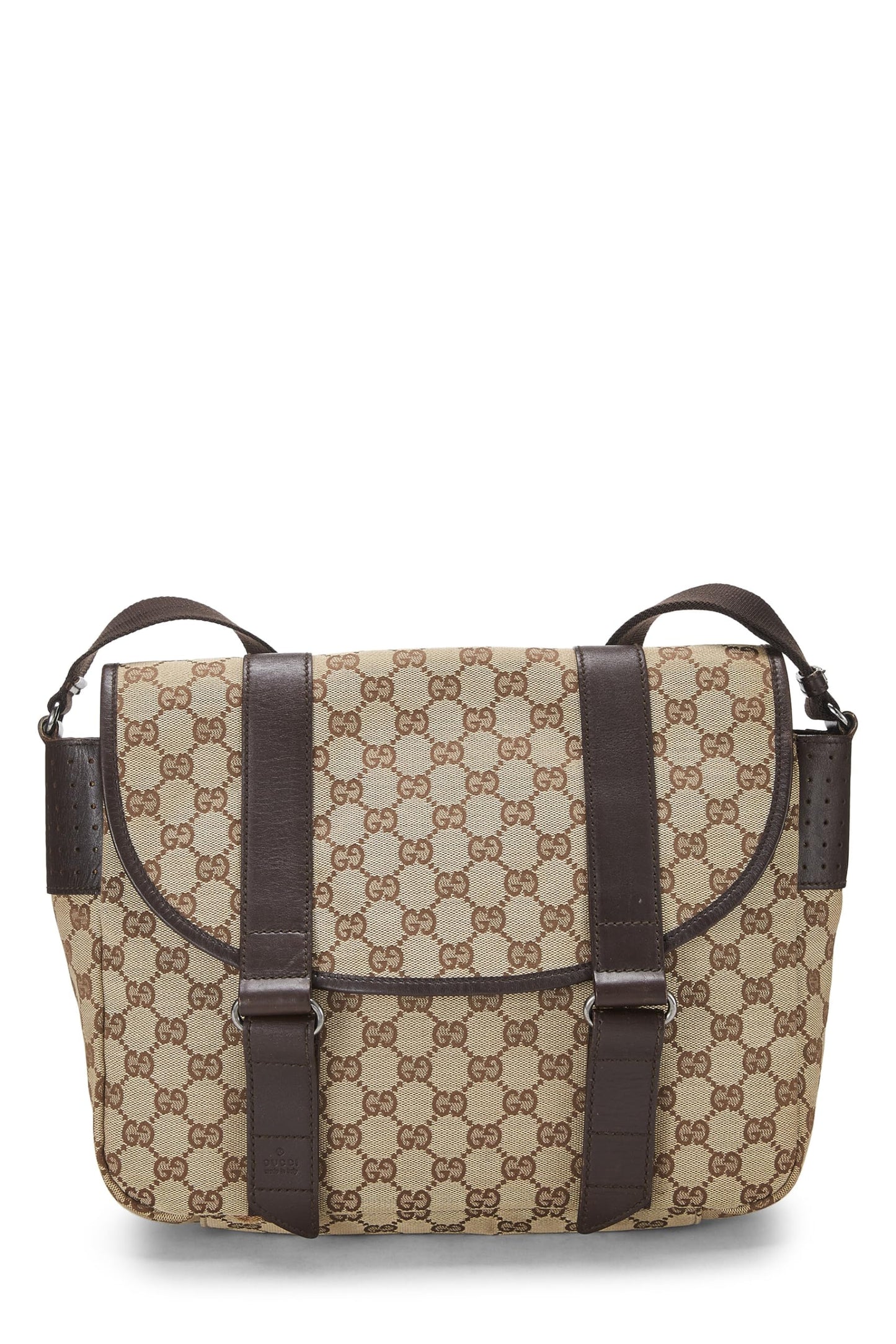 Gucci, Original GG Canvas Buckle Flap Messenger, Brown