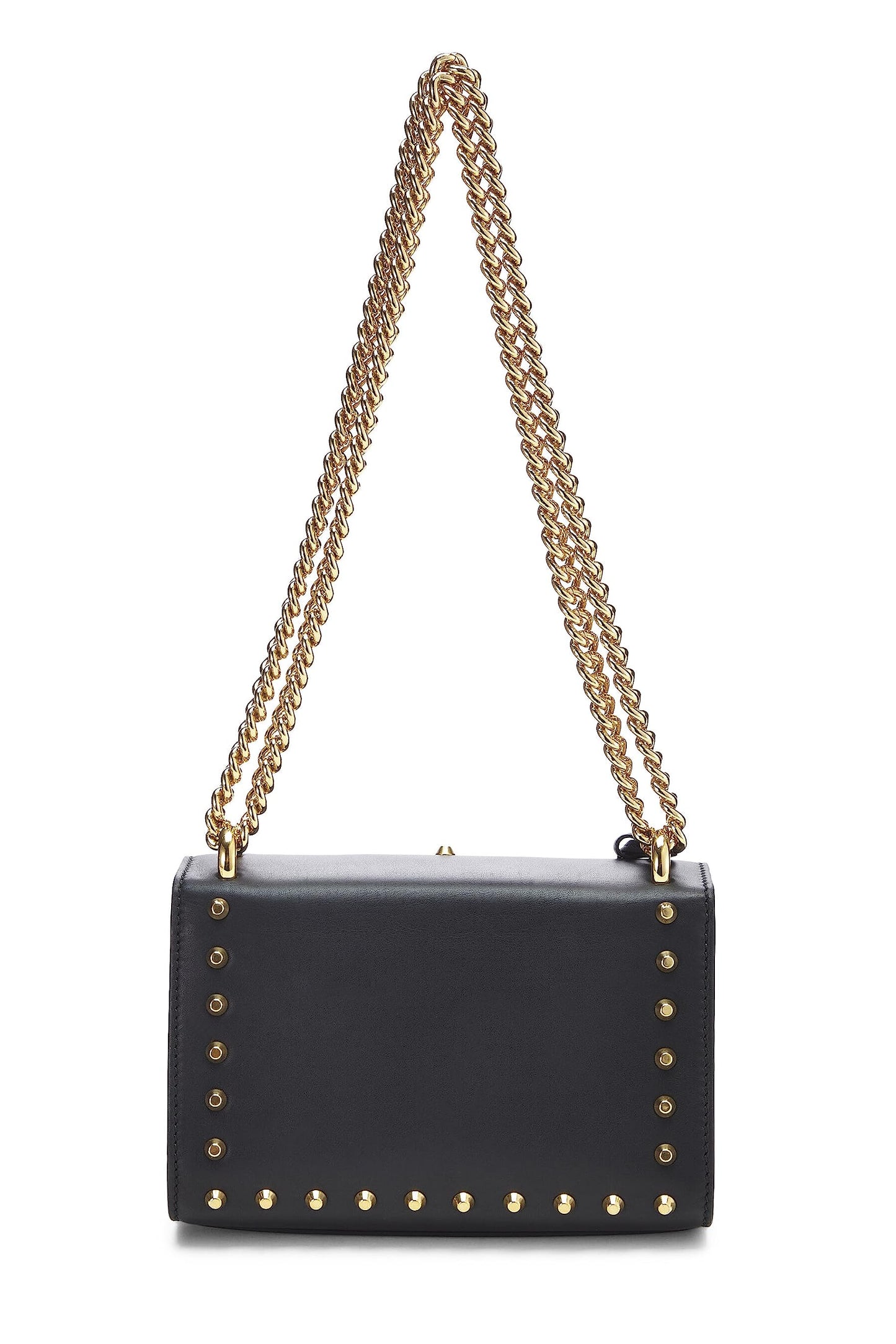 Gucci, Black Leather Studded Padlock Shoulder Bag Small, Black