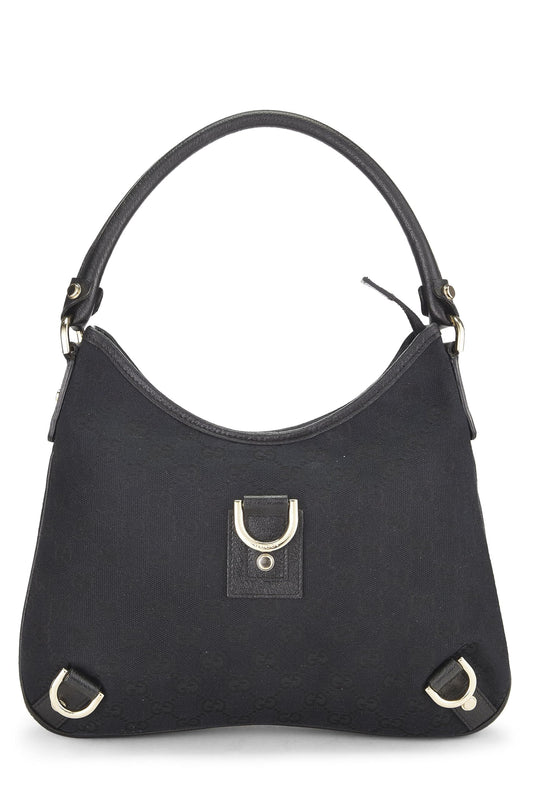 Gucci, Black Original GG Canvas D-Ring Abbey Hobo Bag Small, Black