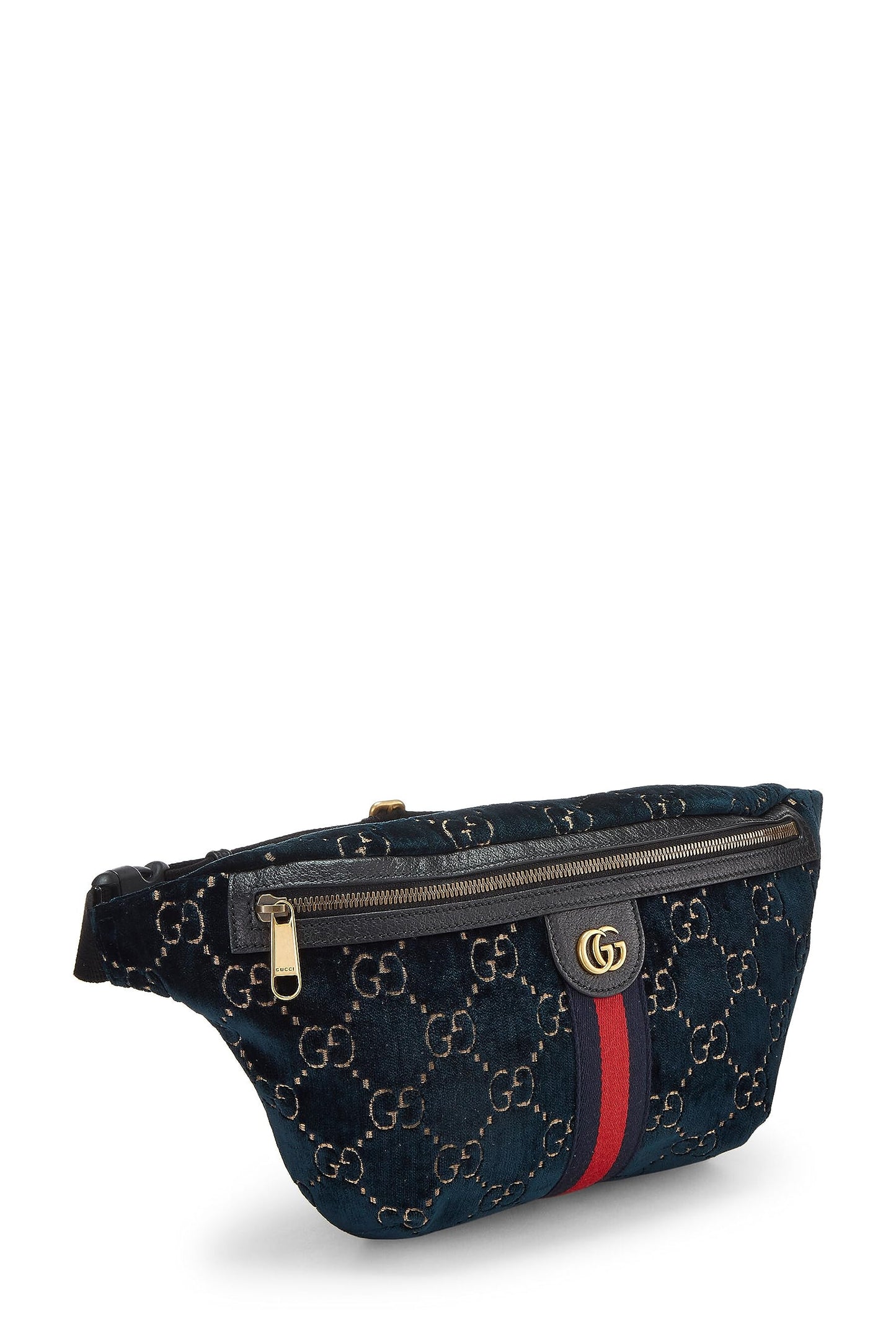 Gucci, Navy GG Velvet Web Belt Bag, Navy