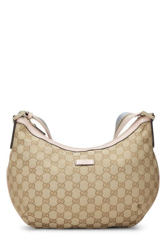 Gucci, Pink Original GG Canvas Web Messenger Large, Pink