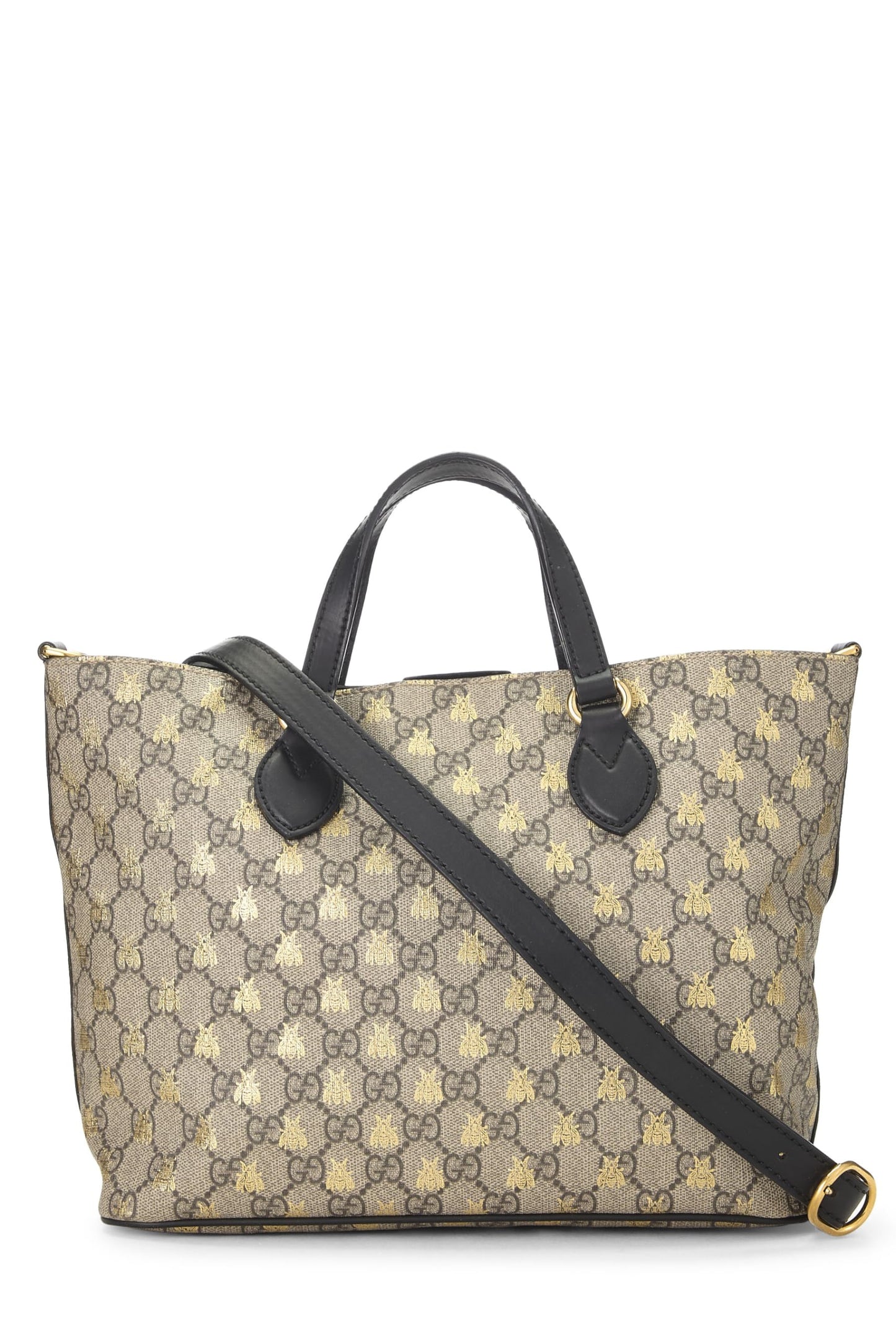 Gucci, Black GG Supreme Canvas Bee Tote Small, Black