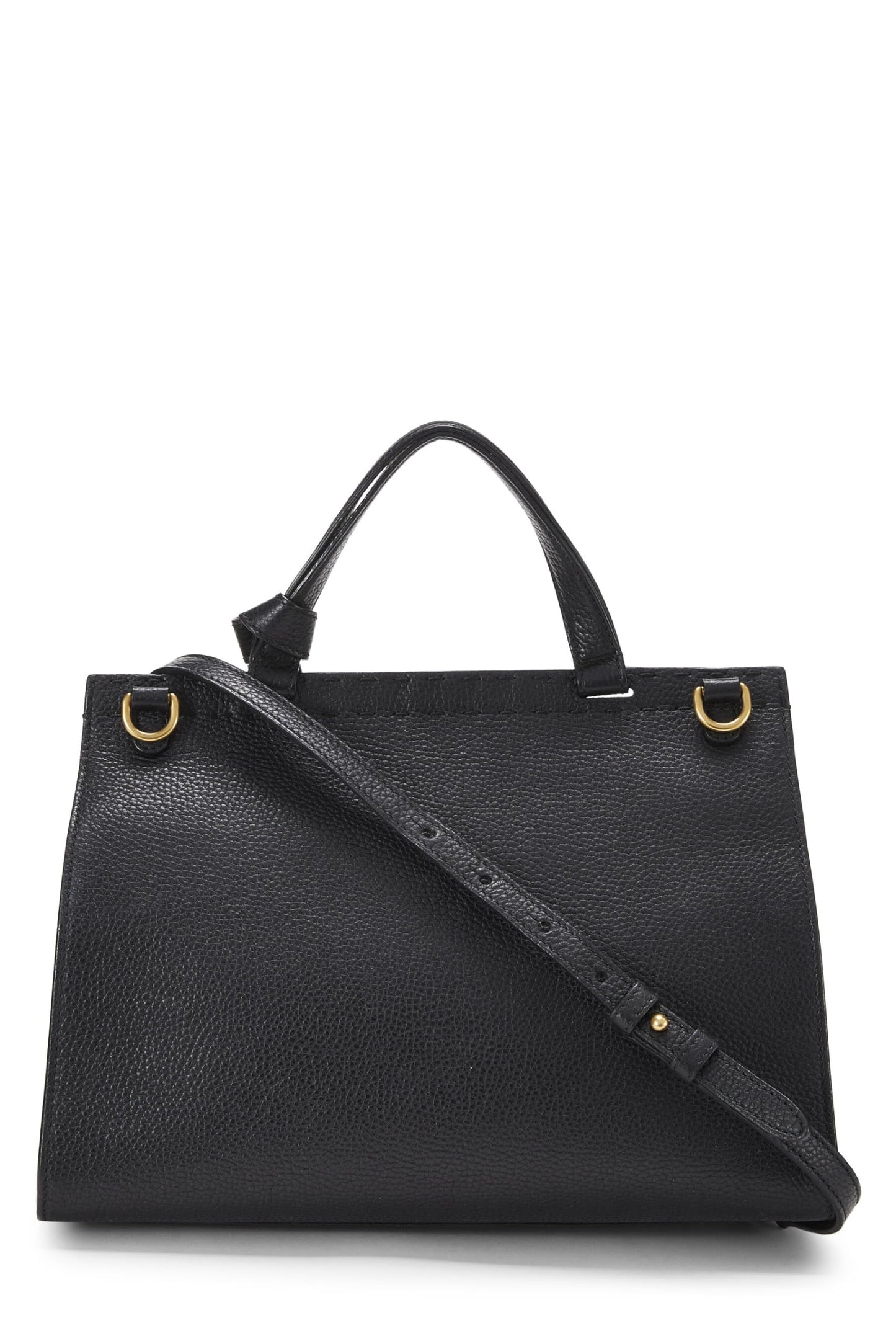 Gucci, Black Leather GG Marmont Top Handle Bag Small, Black