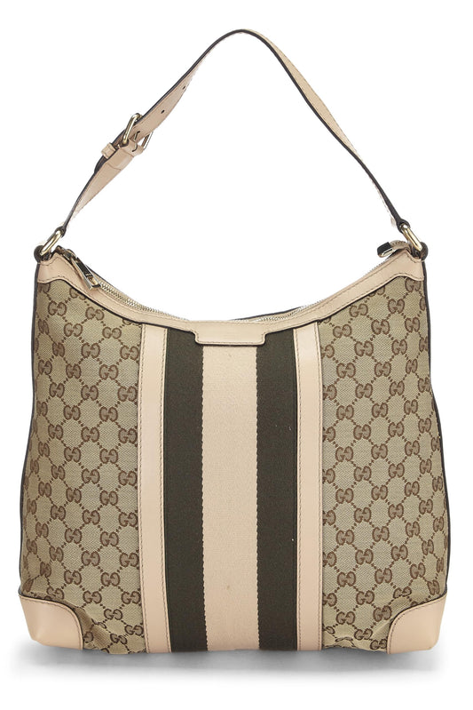 Gucci, Original GG Canvas Vintage Web Hobo Medium, Pink