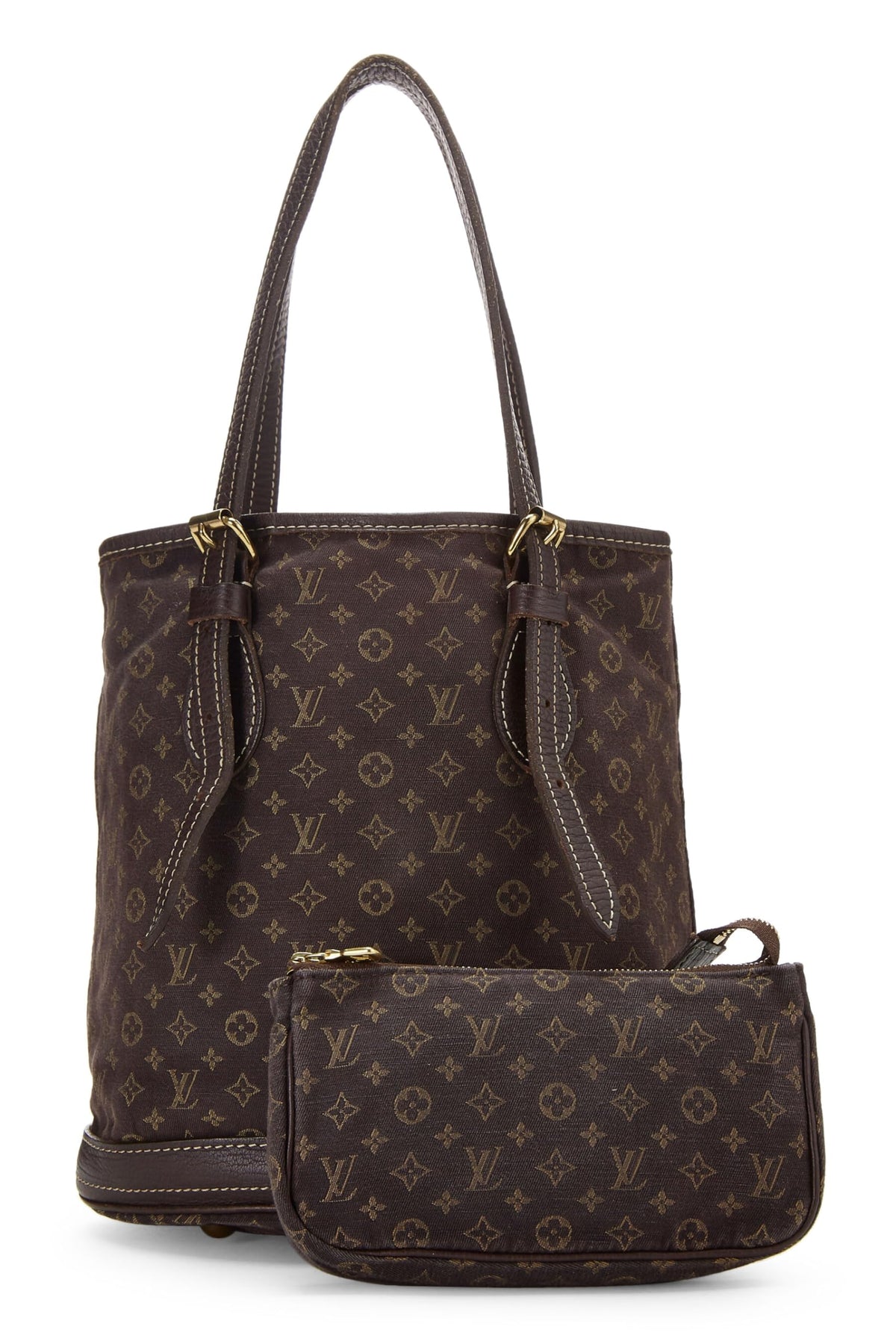 Louis Vuitton,  Brown Monogram Mini Lin Bucket PM, Brown