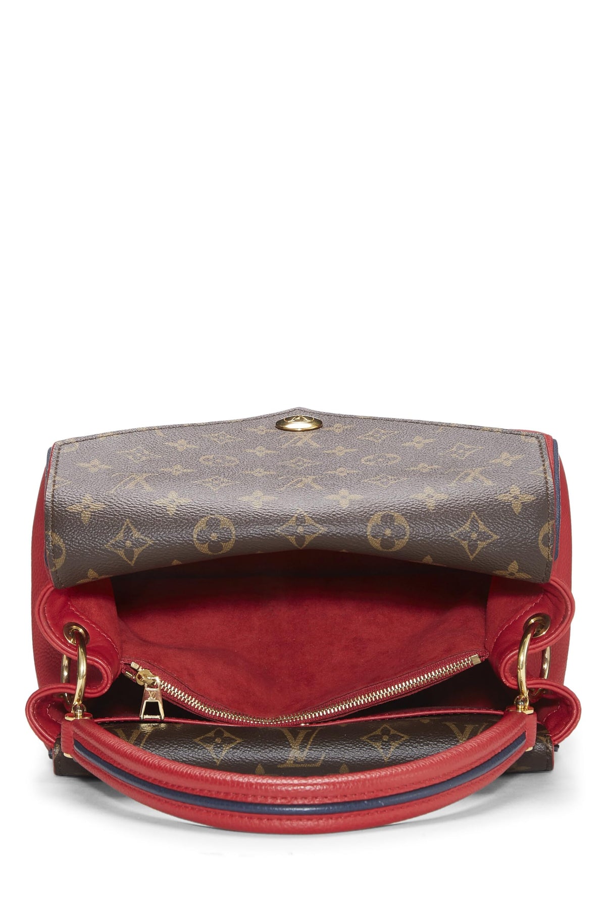Louis Vuitton,  Red Monogram Leather Double V Bag, Red