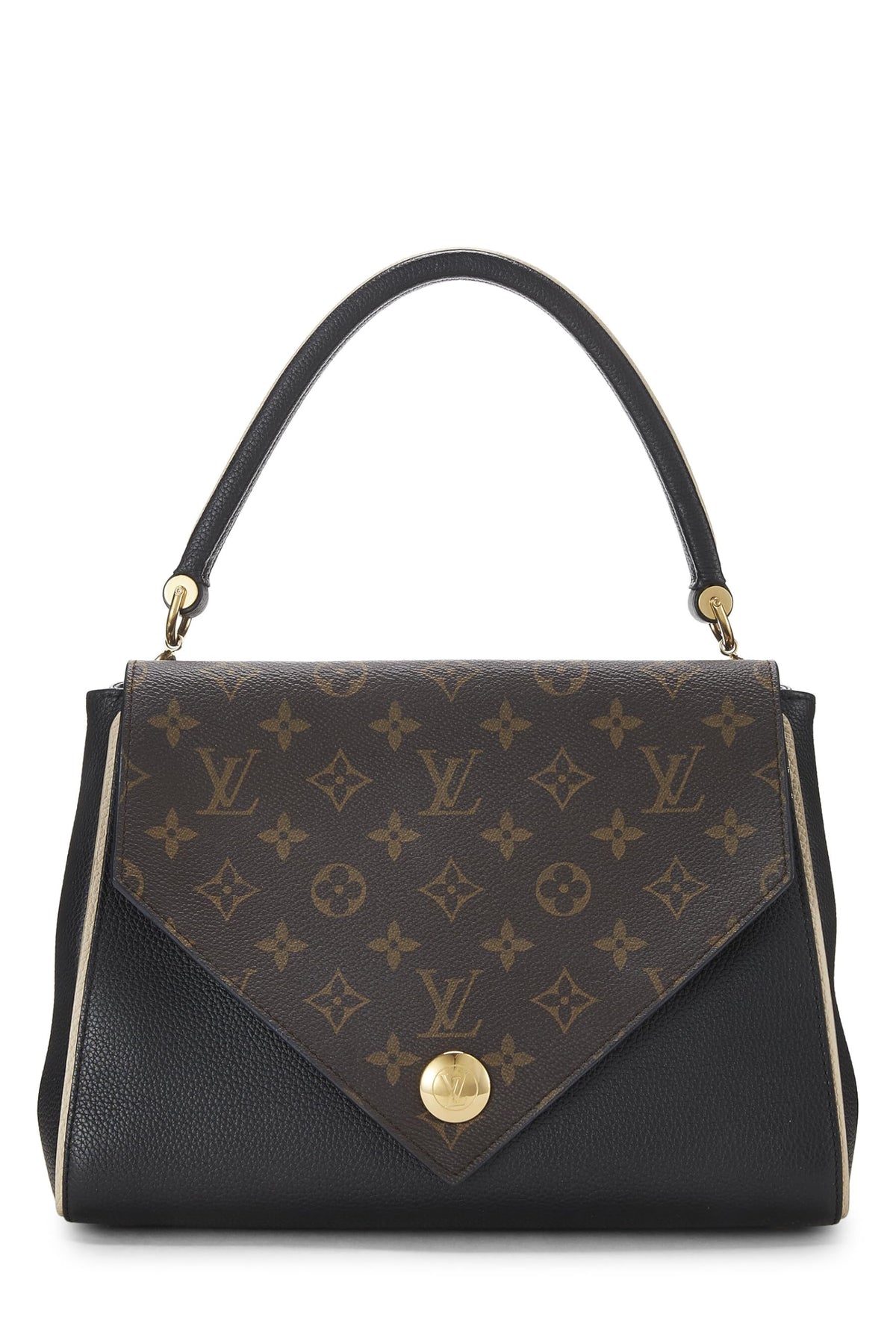 Louis Vuitton,  Black Monogram Leather Double V Bag, Black