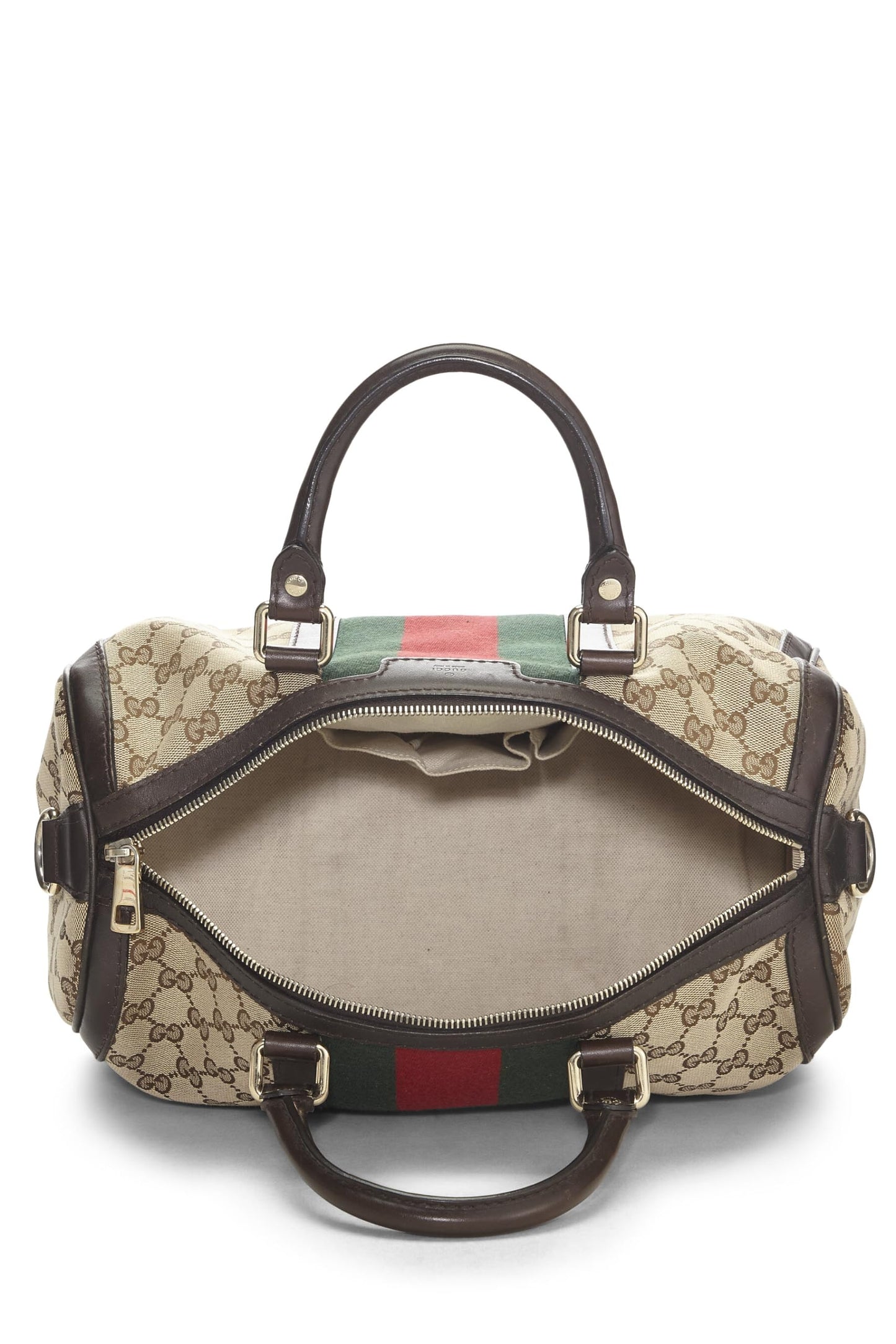 Gucci, Original GG Canvas Web Boston Bag, Brown