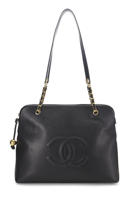 Chanel,  Black Caviar Zip Tote Large, Black