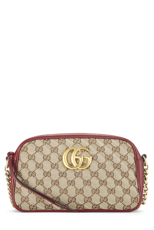Gucci, Red Original GG Canvas Marmont Crossbody Small, Red