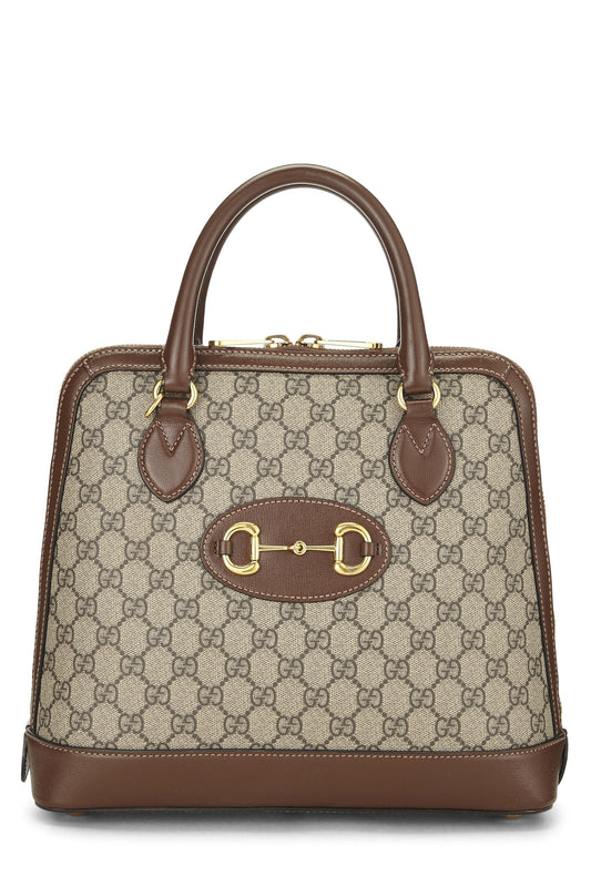 Gucci, Brown Original GG Supreme 1955 Horsebit Top Handle Bag, Brown