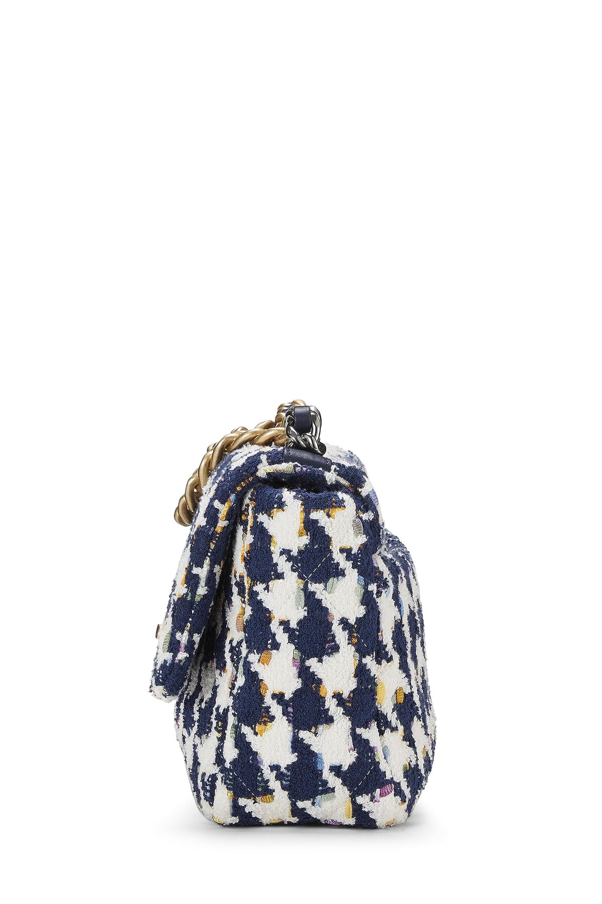 Chanel,  Blue & Multicolor Quilted Tweed 19 Flap Bag Medium, Multi