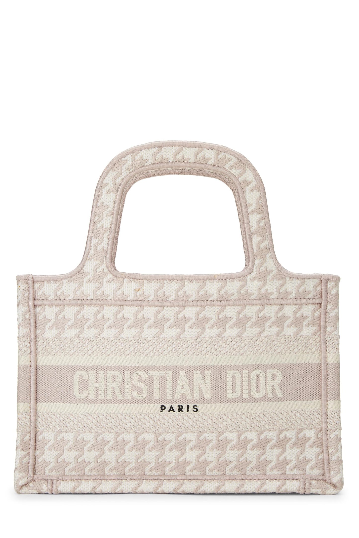 Dior,  Pink Houndstooth Canvas Book Tote Mini, Pink
