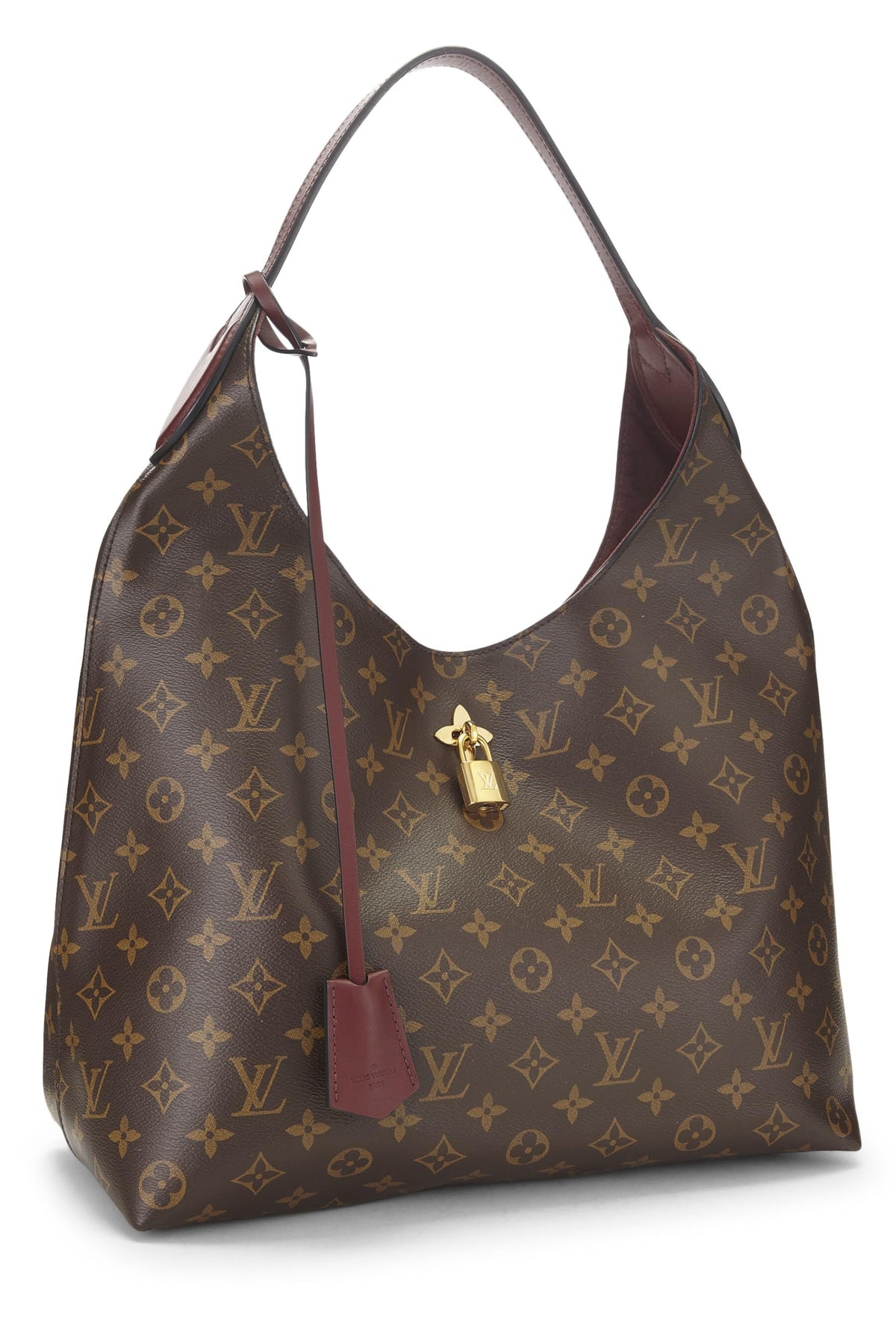 Louis Vuitton,  Burgundy Monogram Flower Hobo, Burgundy