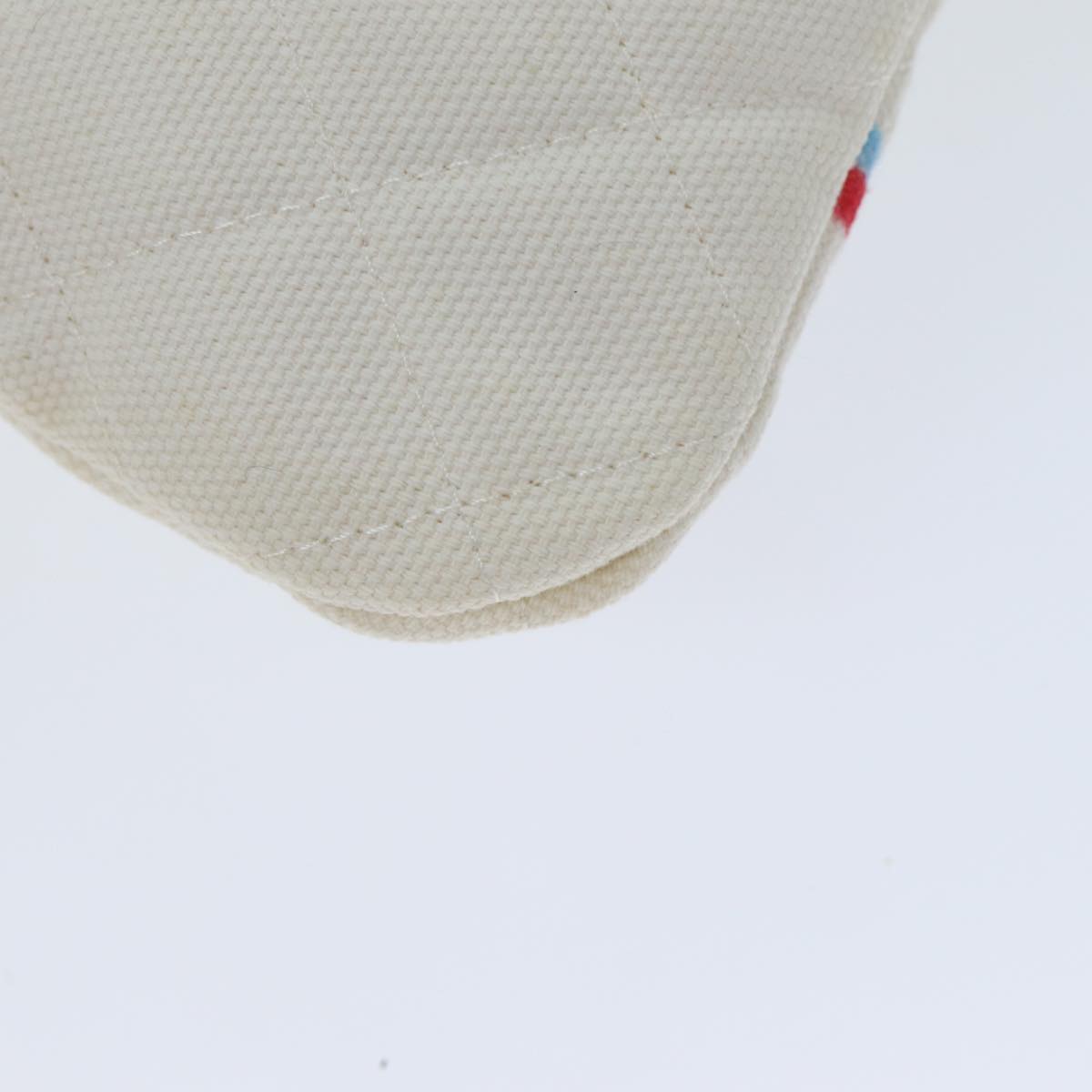 Top Quality Chanel Matelasse Clutch Bag Canvas Ivory CC Auth 82075